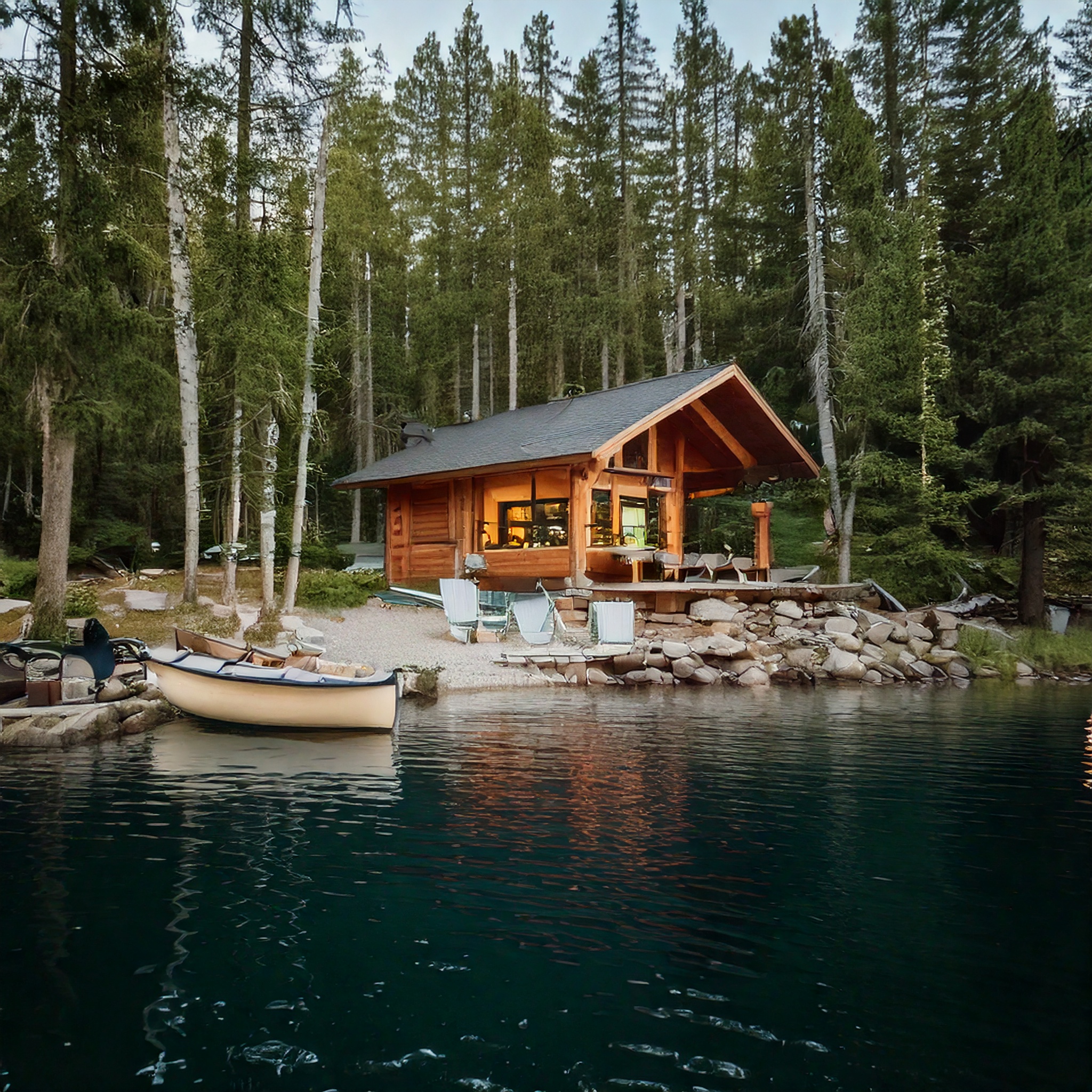 Cabin on water